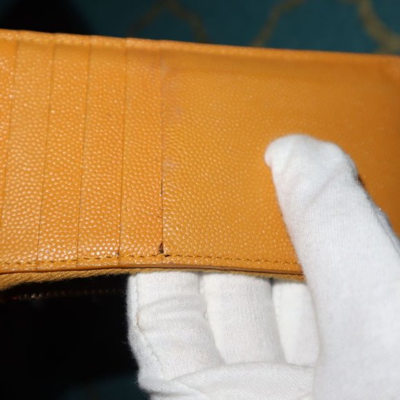 Saint Laurent Monogram Fragments Zip Card Holder Matelasse Chevron Leather - Picture 4 of 7